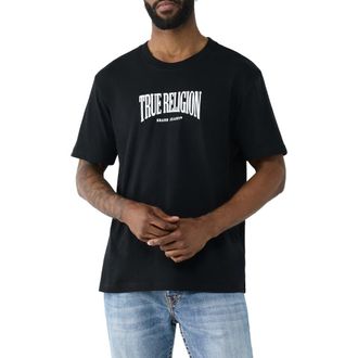 True Religion Tiger Logo Cotton Graphic T-Shirt in Jet Black at Nordstrom, Size Xx-Large