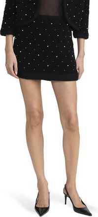 Frame Denim The Embellished Knit Wool Blend Miniskirt in Black at Nordstrom Rack, Size X-Large