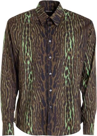 Roberto Cavalli Leopard Print Cotton Shirt, Brand Size 52 ( US Size 42 )