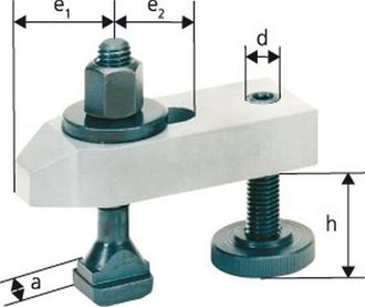 Format Brida Dentada Regulable, Ancho De Ranura : 22 Mm, Tornillos Para Ranura T M20 X 22 X 160 Mm, Ancho De Griya 22 Mm, Altura : 16-65 Mm