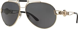 Versace Unisex Aviators Sunglasses In Pale Gold