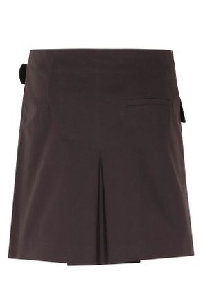 Semicouture Doria Belted Pleated Cotton Skirt