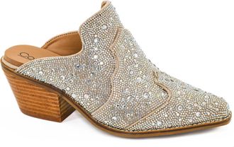 Corkys Footwear Womens Tex Mex Rhinestone Western Mule In Silver