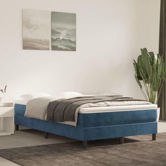 vidaXL Vidaxl - Cama Box Spring Con Colch&oacute;n Terciopelo Azul Oscuro 120x200 Cm