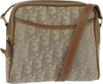Dior Pre-owned Cross Body Bags, female, Beige, Size: ONE SIZE Pre-owned Vintage Trotter Canvas Shoulder Bag