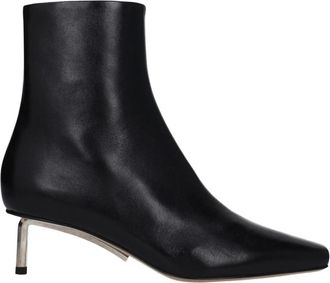 Off-white Leren Enkellaarsjes - Dames - Laarzen met Hak - Zwart - 38 EU - Leer - Schoenen