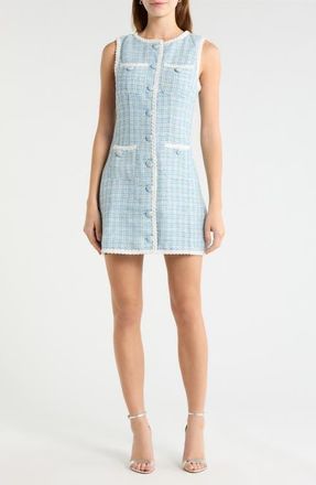 Sugarlips Elviane Tweed Minidress in Light-Blue at Nordstrom, Size X-Large