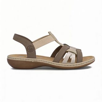 Rieker 65918-64 Womens Slingback Sandals Beige Textile - Size UK 6.5