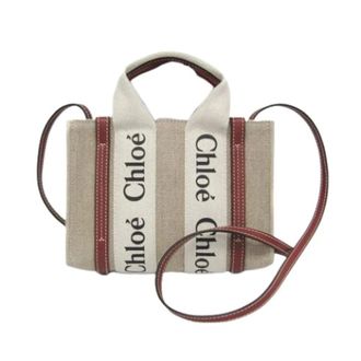 Chlo&eacute; Pre-owned Mini Bags, female, Beige, Size: ONE SIZE Pre-owned Woody Mini Shoulder Bag