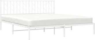 vidaXL Vidaxl - Estructura Cama Sin Colch&oacute;n Con Cabecero Metal Blanco 183x213cm
