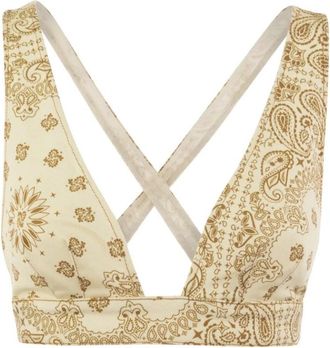 MC2 Saint Barth Eda Denim Top - Dames - Tops zonder mouwen - Beige - L - Denim - Tops