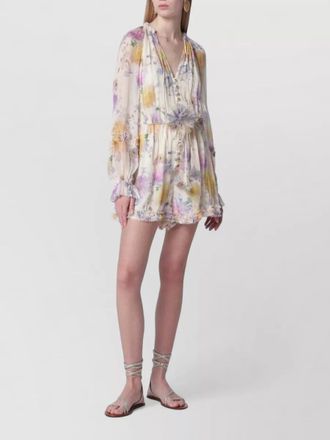 Zimmermann long sleeve floral dress elastic waist