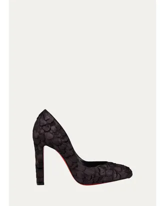 Christian Louboutin 100mm Fanny Silk Feather Pumps