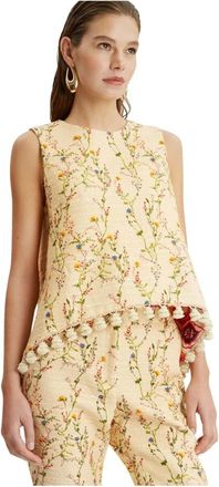 La DoubleJ La Scala Sleeveless Top - Dames - Tops zonder mouwen - Beige - M - Katoen - Tops