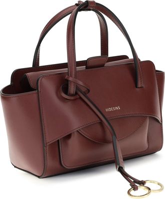 Hidesins Womens Flap Small Handbag Wine Calf Leather Bos Taurus Handbags Hand Bags
