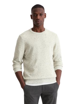 Marc O'Polo Rundhalspullover MARC OPOLO, Herren, Gr. M, wei&szlig; cotton, Strick, Obermaterial: 31% Wolle, 29% Schurwolle, 20% Polyamid, 20% Viskose, Rundhals, B&uuml;ndche