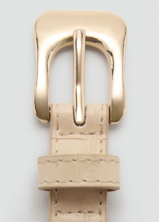 Mango Cintura similpelle cocco vaniglia - Donna - XL - MANGO