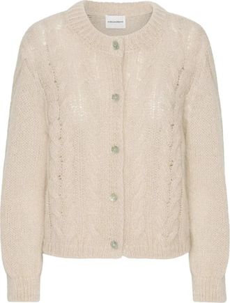 Americandreams Frankie Kabel Gebreid Vest - Dames - Vesten - Beige - L - Wol - Truien & Vesten