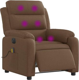 vidaXL Vidaxl - Sillón reclinable de masaje eléctrico tela marrón