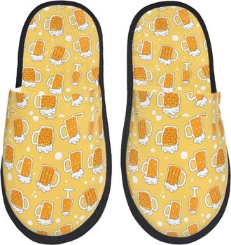 Generic Fuzzy Slippers Beer Warm Slippers Breathable Indoor Shoes For Women Ladies Spa M