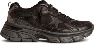 Golden Goose Zwarte Sneakers met Veters en Sterpatch - Dames - Sneakers - Zwart - 36 EU - Leer - Schoenen
