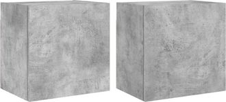 vidaXL Vidaxl - Muebles de tv de pared 2 uds madera gris hormigón 40,5x30x40 cm