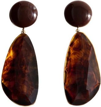 Mango Resin Pendant Drop Earrings in Brown at Nordstrom