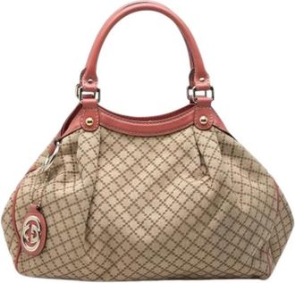 Gucci Pre-owned Sukey Handbag - Dames - Vintage Handtas - Beige - ONE Size - Leer - Vintage