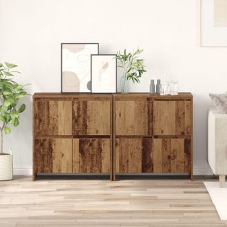 Berkfield Home Sideboard 2 pcs Old wood 70 x 41 x 75 cm Engineered wood in Brown