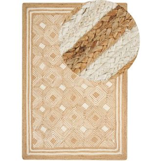 Beliani Beliani - Tappeto di iuta intrecciata naturale in stile Boho 200 x 300 cm Miscela beige
