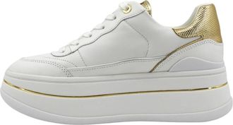 Michael Kors Hayes Leather Platform Sneaker - Dames - Sneakers - Wit - 40 EU - Leer - Schoenen