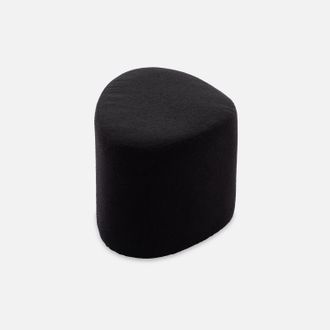 Sweeek Sweeek - Taburete Y Puff De Tela Con Forma De Guijarro, Tao, Negro, 60x44x40 Cm