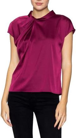 Melloday Twist Detail Cap Sleeve Top in Burgundy at Nordstrom Rack, Size X-Large