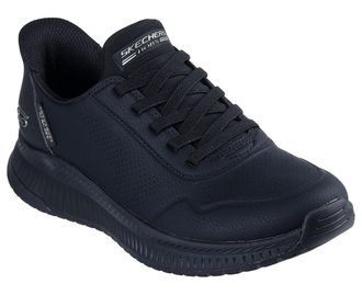 Skechers Slip-On Sneaker SKECHERS BOBS SQUAD 4, Damen, Gr. 35, schwarz, Lederimitat, unifarben, Schuhe Slip-On Sneaker, Slipper, Freizeitschuh mit Slip-ins zum