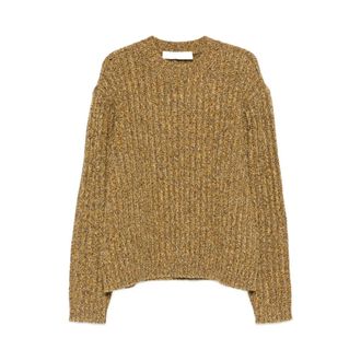S&eacute;fr Round-neck Knitwear, male, Yellow, L, Haru Jumper
