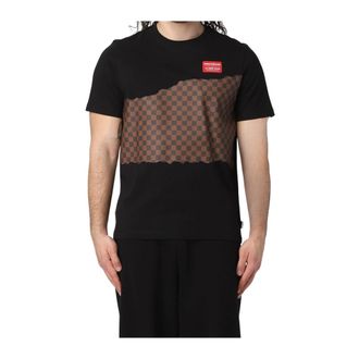 Sprayground Checkered Nero T-Shirt - Heren - T-shirts - Zwart - M - Katoen - Tops