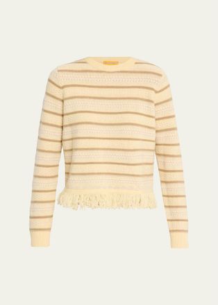 Guest In Residence Western Striped Wool-Cashmere Sweater