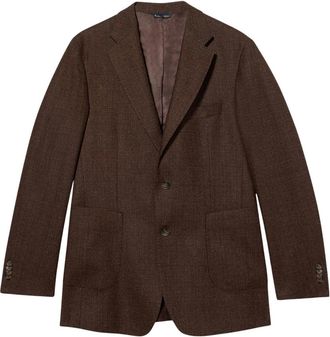 Brooks Brothers Blazer de lana virgen con textura - Jackets - Hombre - Marr&oacute;n - 3XL