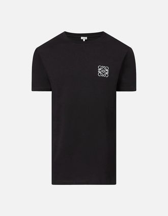 Loewe Mens Loewe Anagram Embroidered Logo T-Shirt in Black - Size: 38