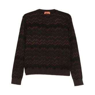 Missoni Round-neck Knitwear, female, Brown, M, Crew Neck Jumper