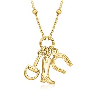 Ross-Simons Italian 18kt Gold Over Sterling Southwestern Charm Necklace