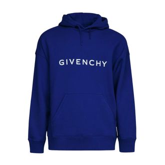 Givenchy Hoodies & sweatvesten, Heren, Blauw, S, Katoen, Slim Fit Hoodie