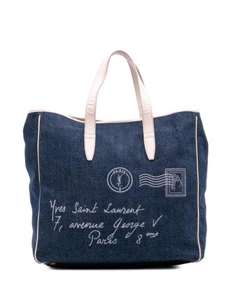 Saint Laurent 2000-2012 Denim Y Mail tote bag - women - Calf Leather/Denim/Leather - One Size - Blue