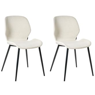 Beliani Beliani - Conjunto De 2 Sillas De Conferencia Modernas Tapicer&iacute;a De Poli&eacute;ster Patas De Hierro Muebles De Oficina Beige Claro Holland