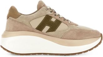 Hogan Beige H714 Leather Sneakers