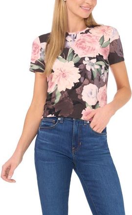 Ted Baker Amira Floral Print Top in Coral Pink at Nordstrom, Size X-Small