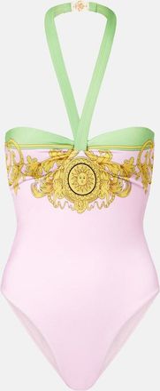 Versace Printed halterneck swimsuit