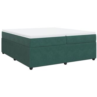 vidaXL Vidaxl - Cama Box Spring Con Colch&oacute;n Terciopelo Verde Oscuro 200x200 Cm