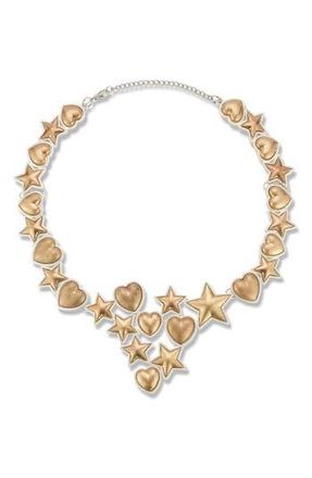 Sphera Milano Two-Tone Star & Heart Frontal Necklace in Gold at Nordstrom Rack