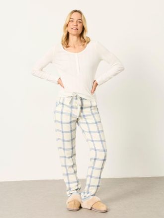 Fat Face FatFace Eva Ivory Windowpane Check Pyjama Bottoms